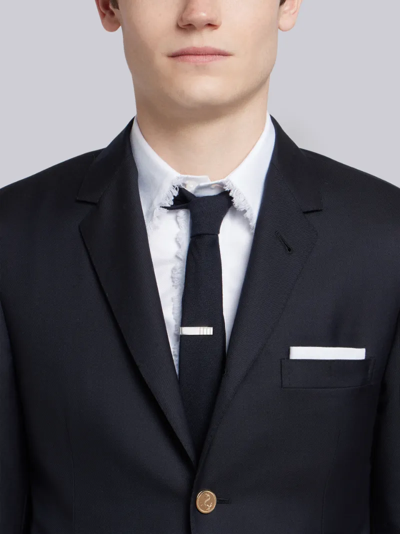Navy Super 120's Wool Twill Single Breasted Classic Jacket