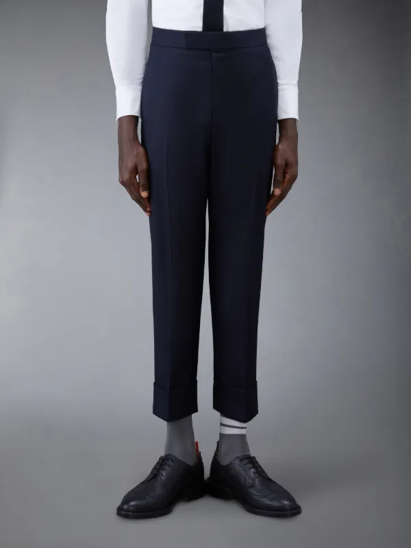 Navy Super 120s Wool Twill Trouser