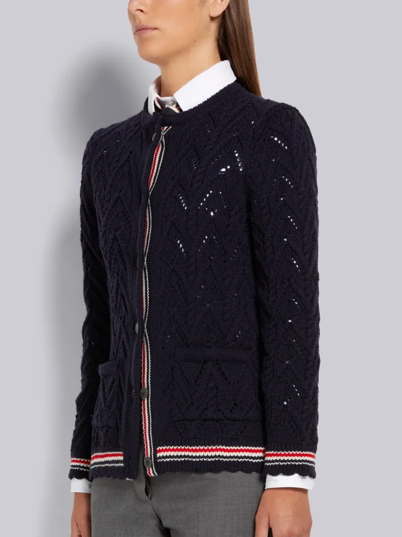 navy crew neck cardigan