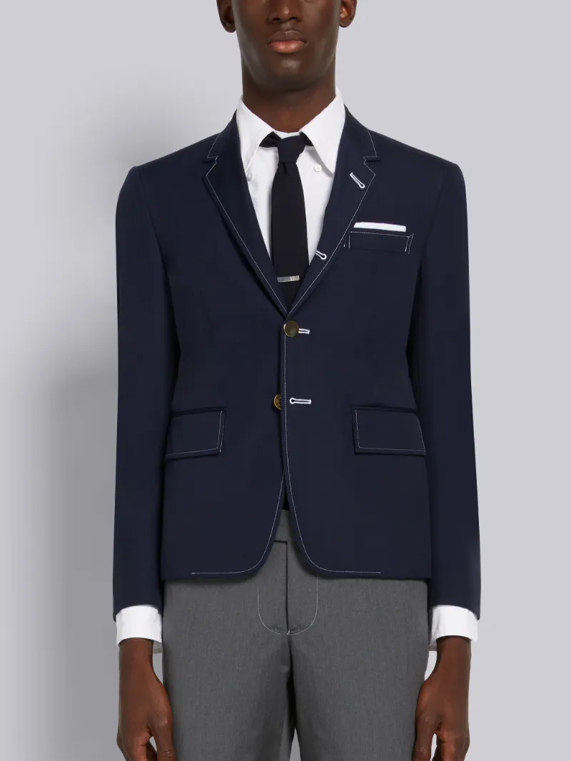 Navy Typewriter Cloth High Armhole Sport Coat