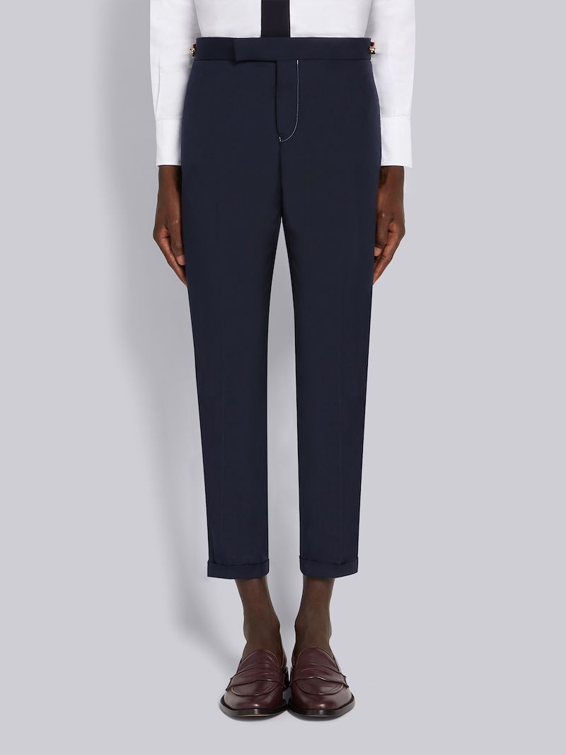 Navy Typewriter Cloth Low Rise Trouser