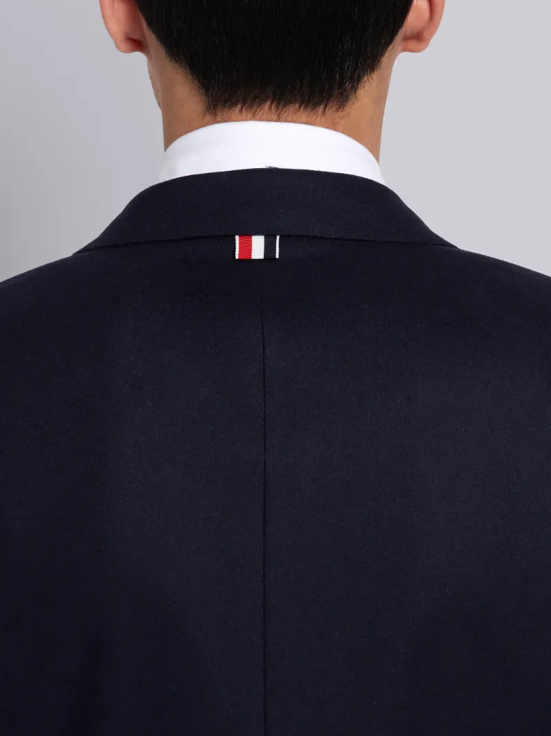 Navy Wool Cashmere Flannel Classic Tonal 4-Bar Sport Coat