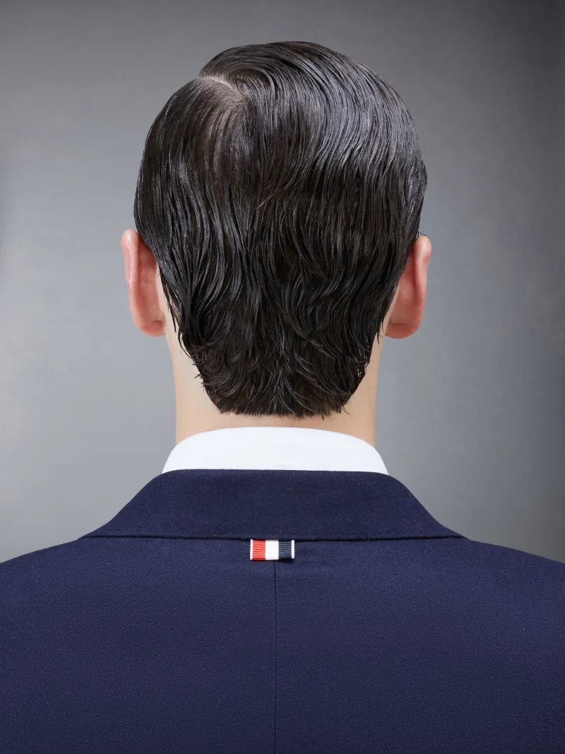 Navy Wool Cashmere Flannel Classic Tonal 4-Bar Sport Coat Navy Wool Cashmere Flannel Classic Tonal 4-Bar Sport Coat