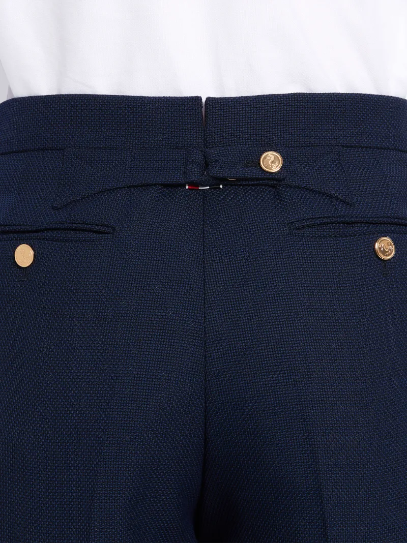 Navy Wool Hopsack School Uniform Weave Classic Short