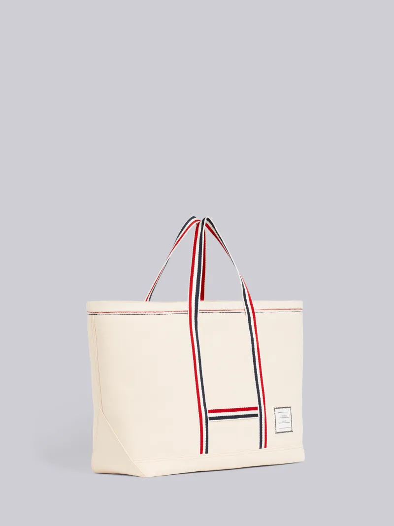 Off White Double Face Cotton Canvas Medium Tool Tote Bag