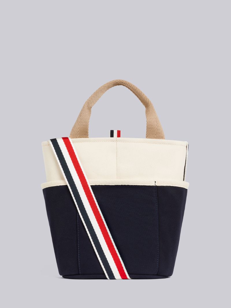 Off White Double Face Cotton Canvas Small Bucket Bag