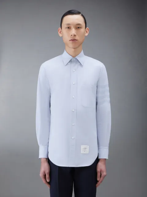 WHITE OXFORD SEAMED ELASTIC STRIPE CLASSIC SHIRT | Thom Browne