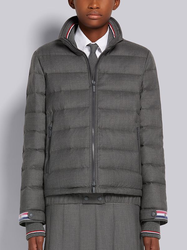 padded funnel neck jacket