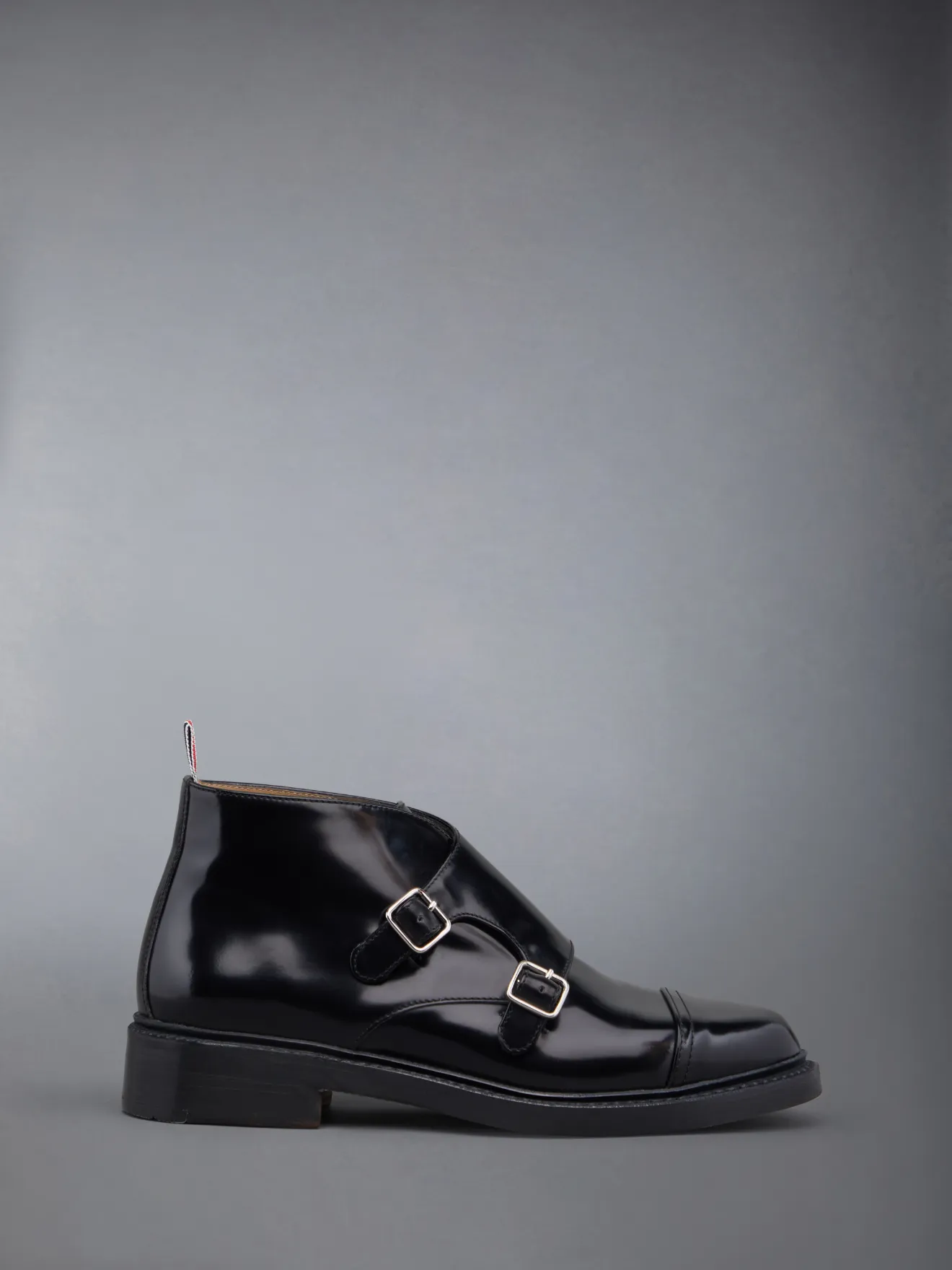 patent-leather monk shoes | Thom Browne