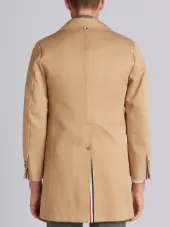 Peacoat With Red, White And Blue Taped Seams & Button-out Beaver Lining In Khaki Mackintosh