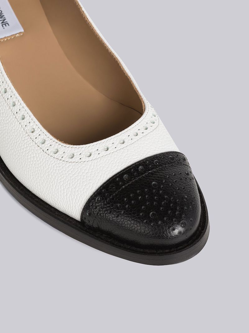 Pebble Grain Ankle Strap Court Shoe