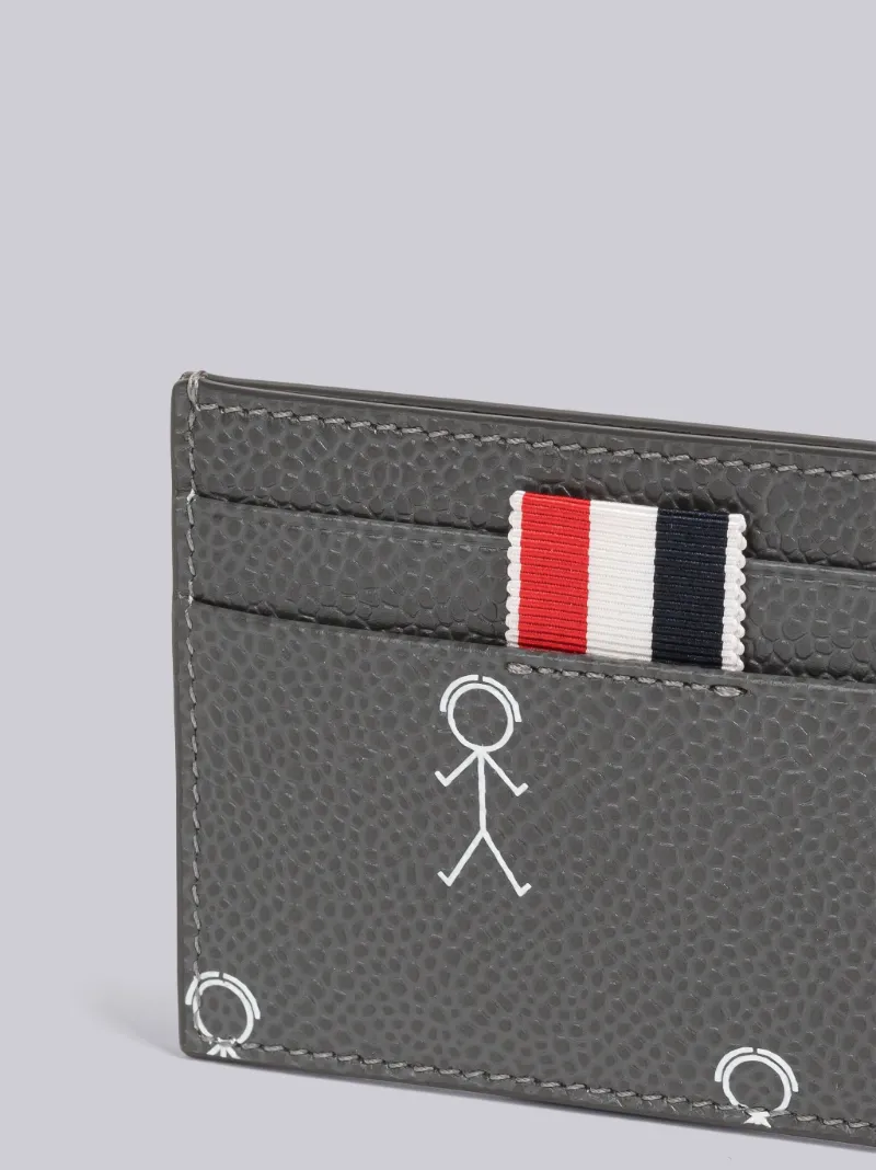 PEBBLE GRAIN LEATHER 3D PRINT SINGLE CARD HOLDER | Thom Browne