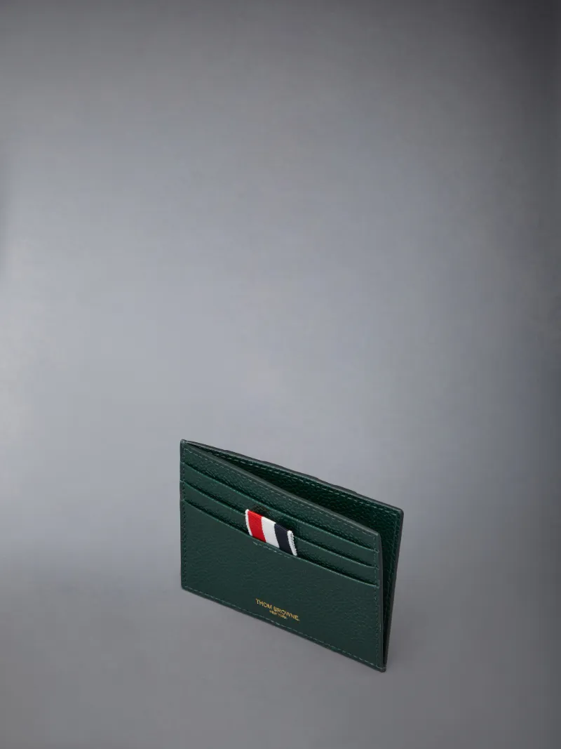 Pebble Grain Leather 4-Bar Single Card Holder | Thom Browne