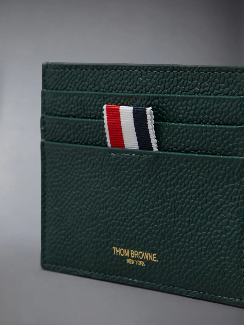 Pebble Grain Leather 4-Bar Single Card Holder | Thom Browne