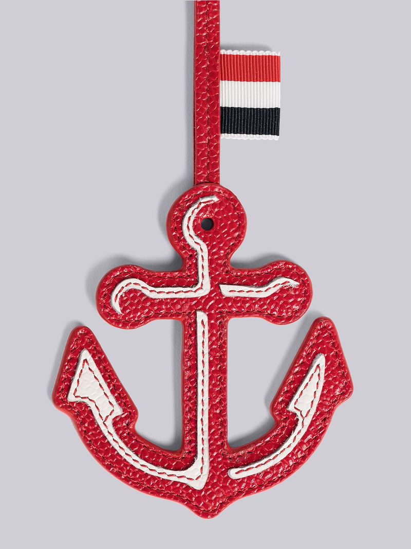 Pebble Grain Leather Anchor Charm