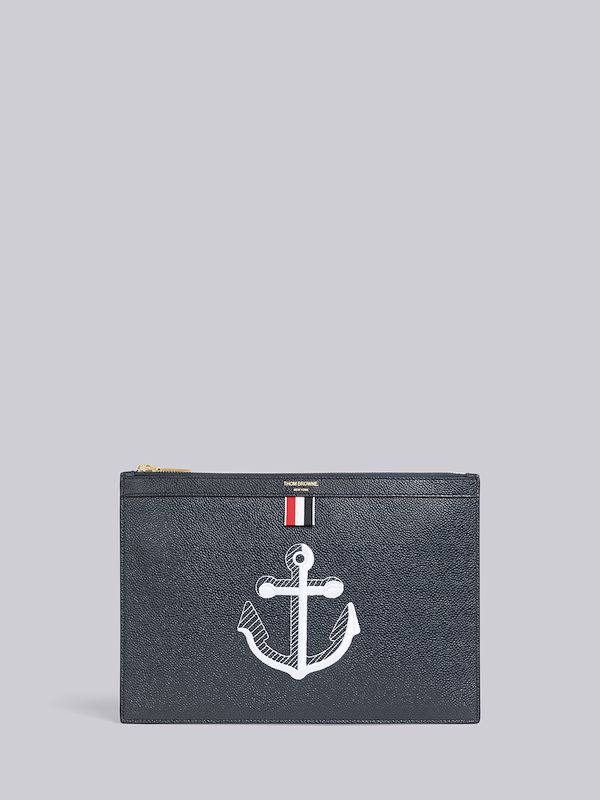 Pebble Grain Leather Anchor Small Document Holder