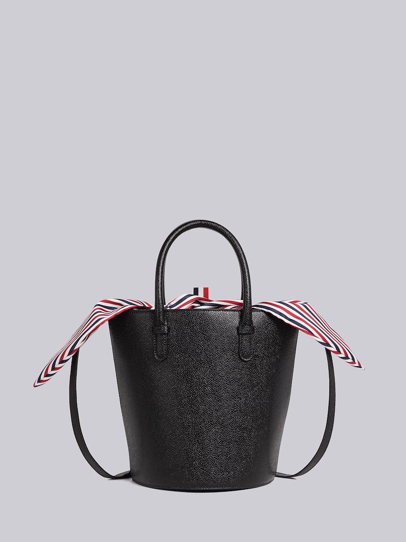 Pebble Grain Leather Bucket Bag