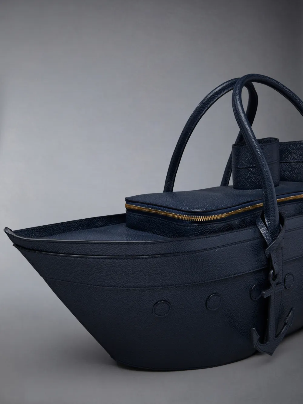 Pebble Grain Leather Cruise Liner Bag | Thom Browne Pebble Grain Leather Cruise Liner Bag | Thom Browne
