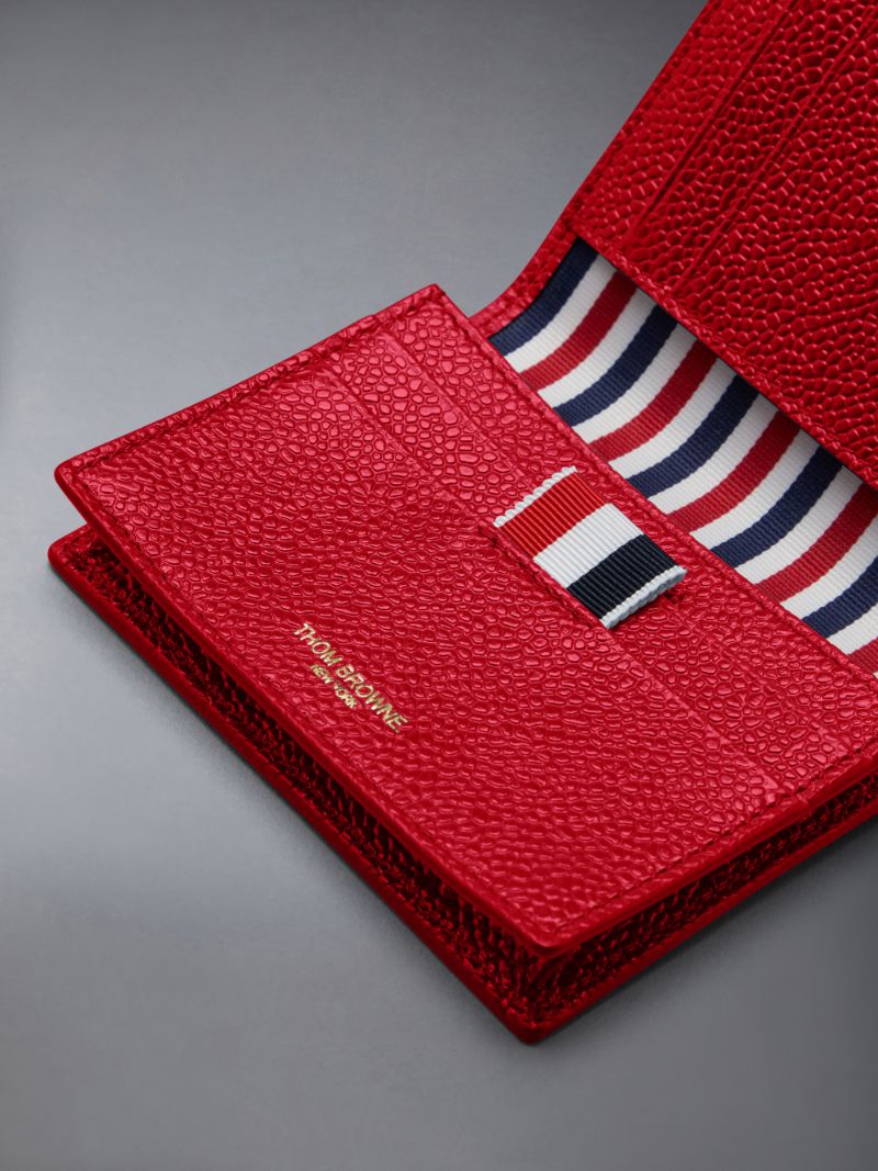 Pebble Grain Leather Double Card Holder | Thom Browne