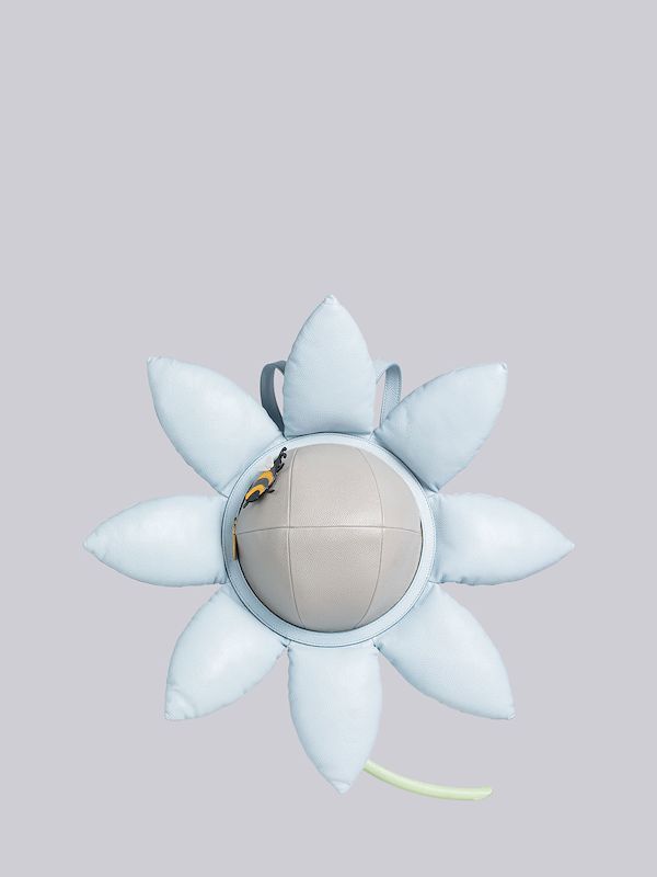 Pebble Grain Leather Flower Backpack