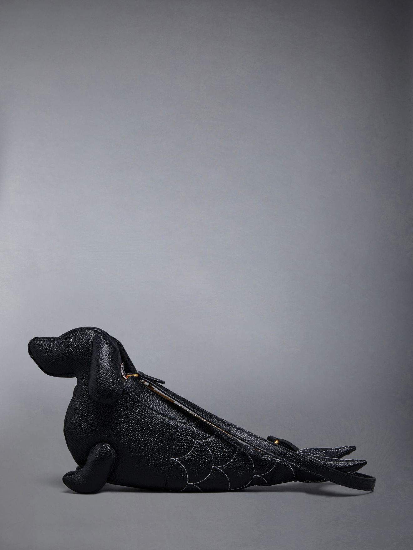 Pebble Grain Leather Hector Mermaid Baguette Bag | Thom Browne