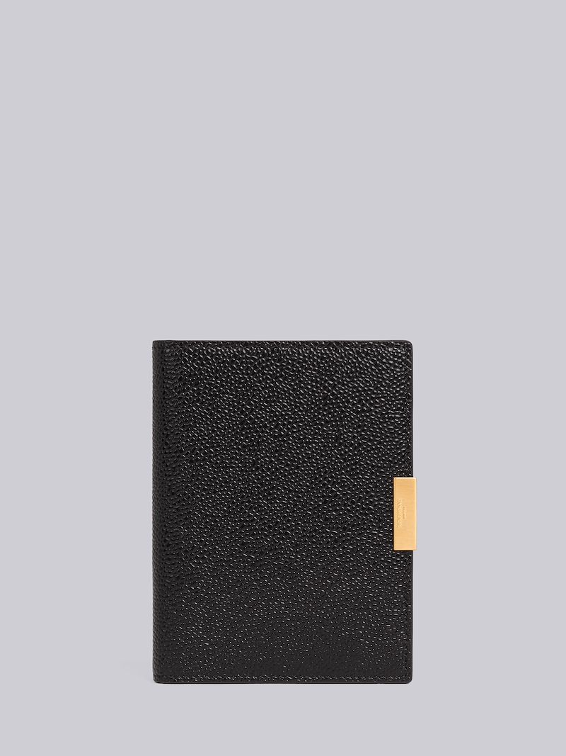 Pebble Grain Leather Lock Passport Holder