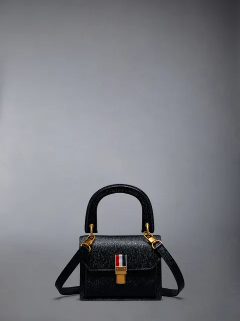 Black Pebbled Calfskin Camel Bag | Thom Browne Black Pebbled Calfskin Camel Bag | Thom Browne