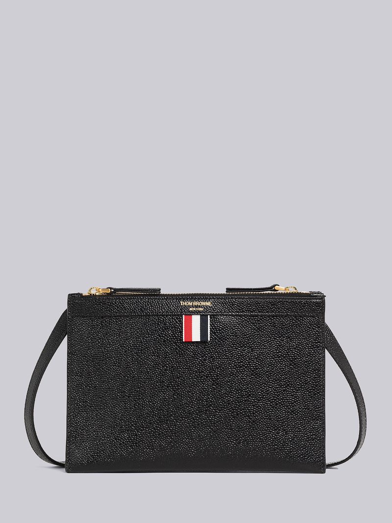 Pebble Grain Leather Small Document Holder Crossbody