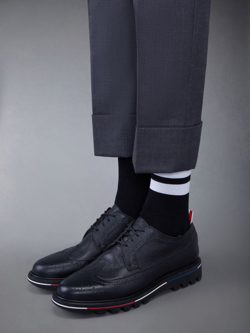 Pebble Grain Leather Tread Sole Longwing Brogue | Thom Browne