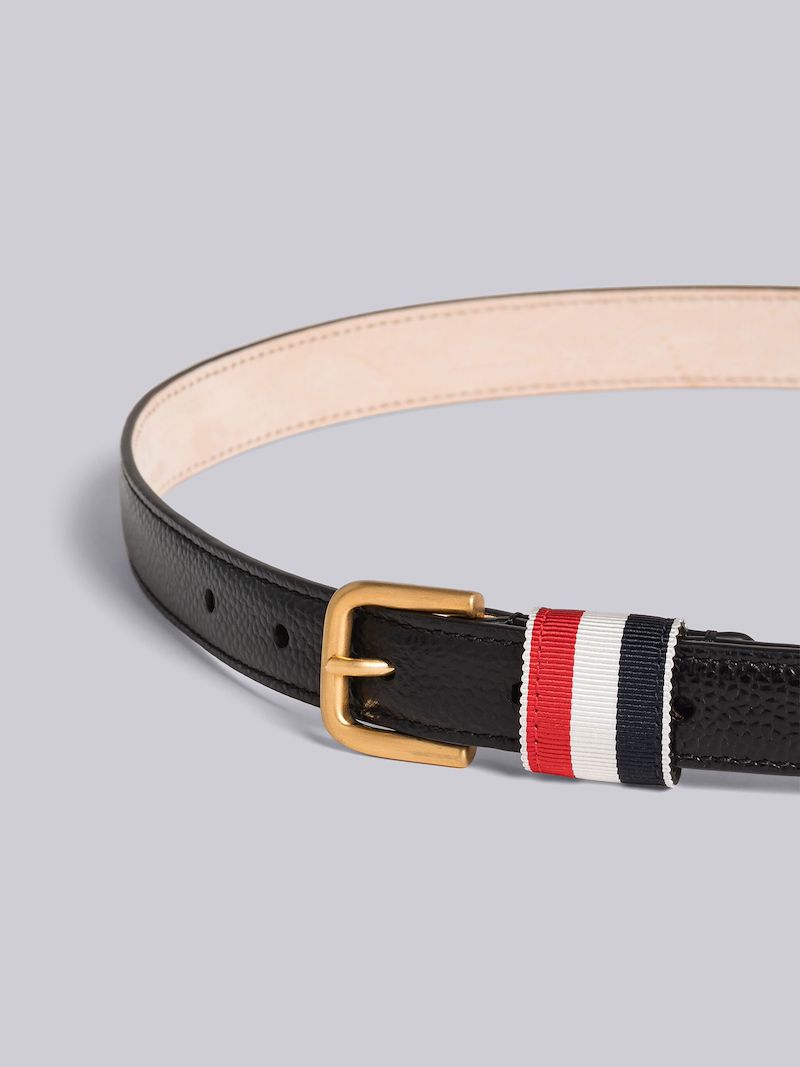 Pebble Grain Squared Buckle Belt