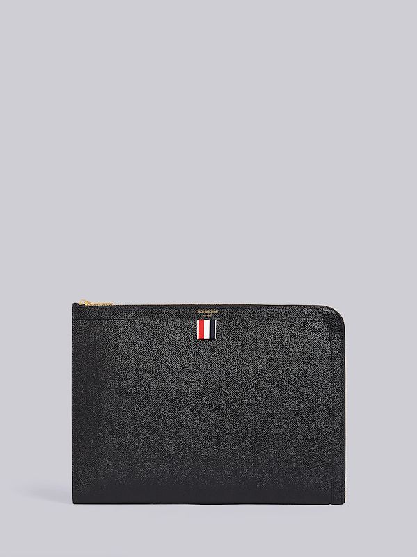 Pebbled Leather Document Gusset Folio