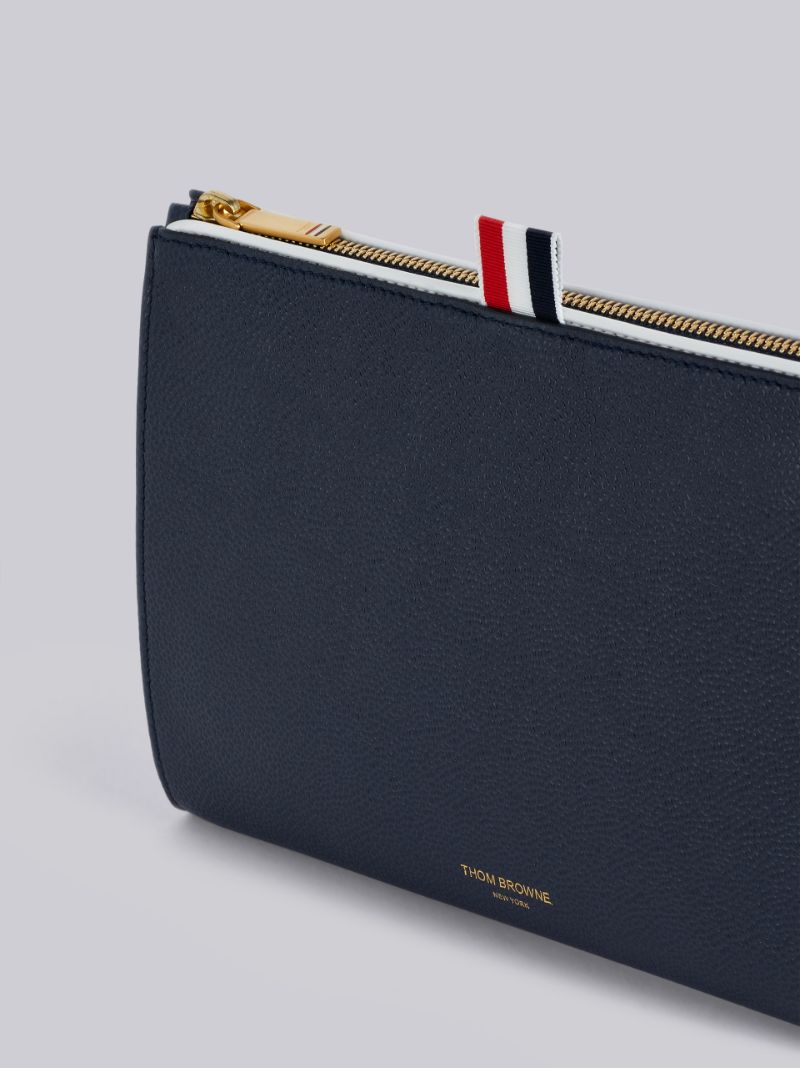 Pebbled Leather Mini Gusset Folio | Thom Browne