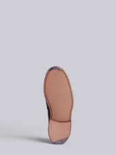 Penny Loafer With Leather Sole In Black Pebble Grain