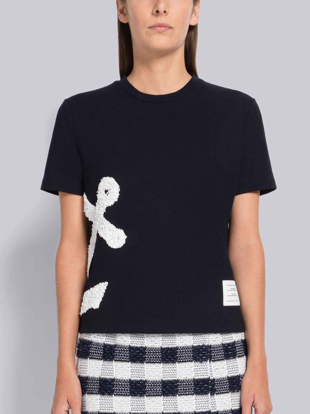Pique Boucle Anchor Embroidery Tee | Thom Browne