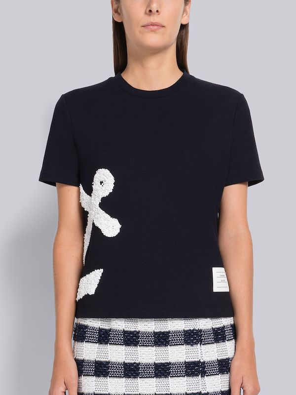 Pique Boucle Anchor Embroidery Tee