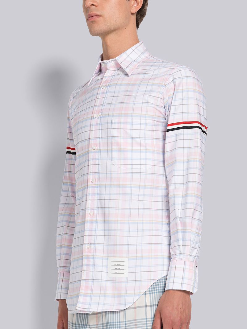 PLAID OXFORD ARMBAND POINT COLLAR SHIRT