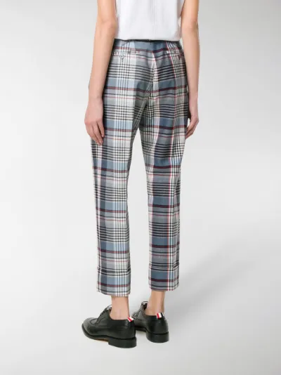 plaid cropped trousers