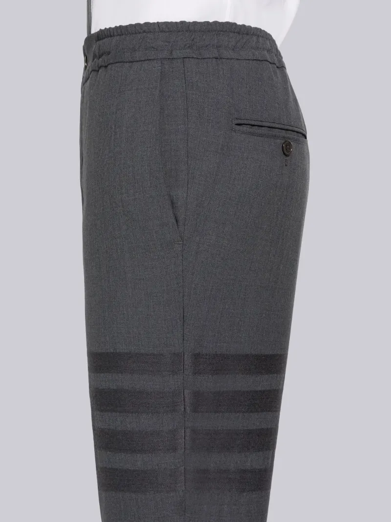PLAIN WEAVE 4-BAR ELASTIC WAIST TRACK TROUSER