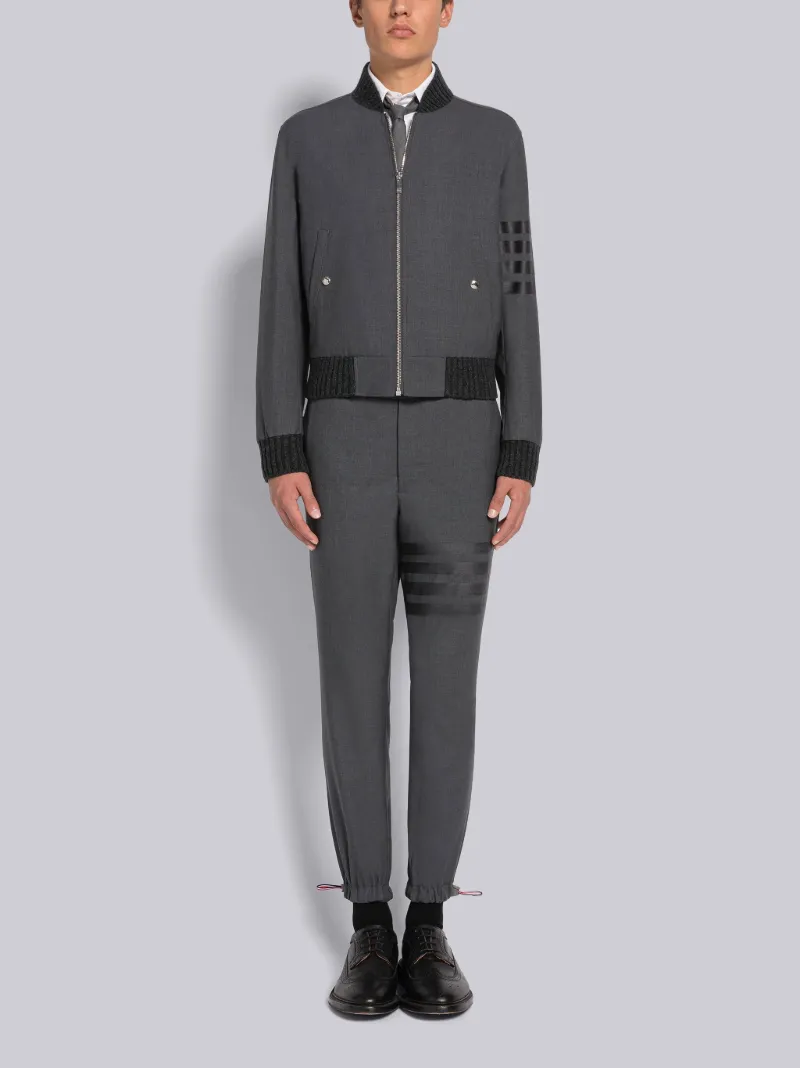 PLAIN WEAVE 4-BAR ELASTIC WAIST TRACK TROUSER