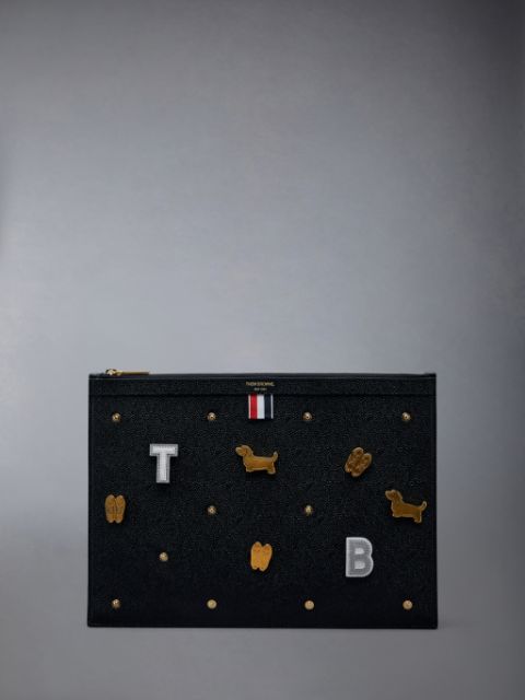 Pebble Grain Mini Gusset Folio | Thom Browne