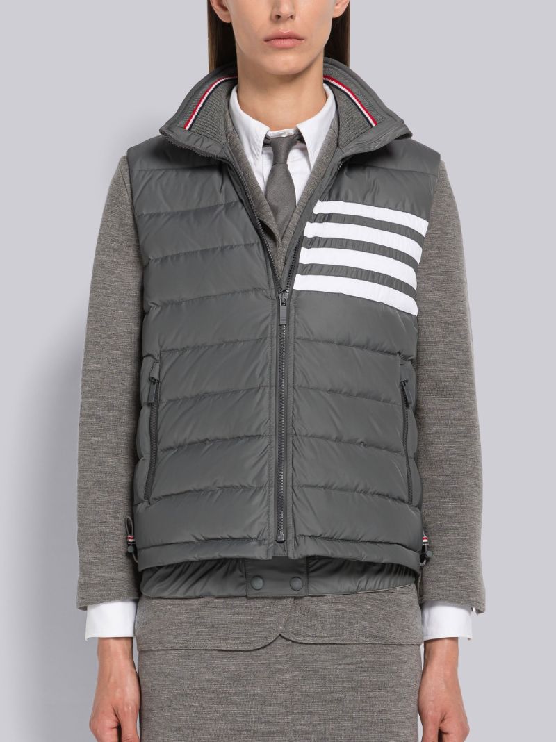 Poly Twill 4-Bar Funnel Neck Down Vest