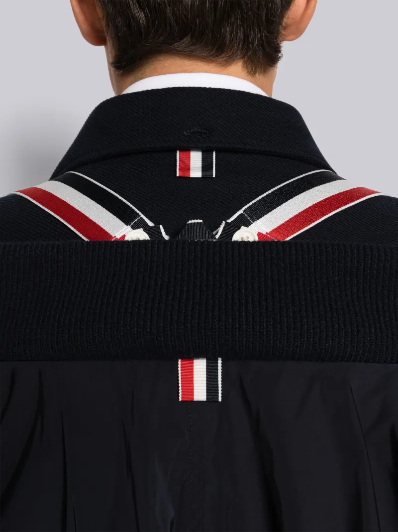 POLY TWILL 4-BAR OVERSIZED KNIT DOWN BLOUSON JACKET | Thom Browne