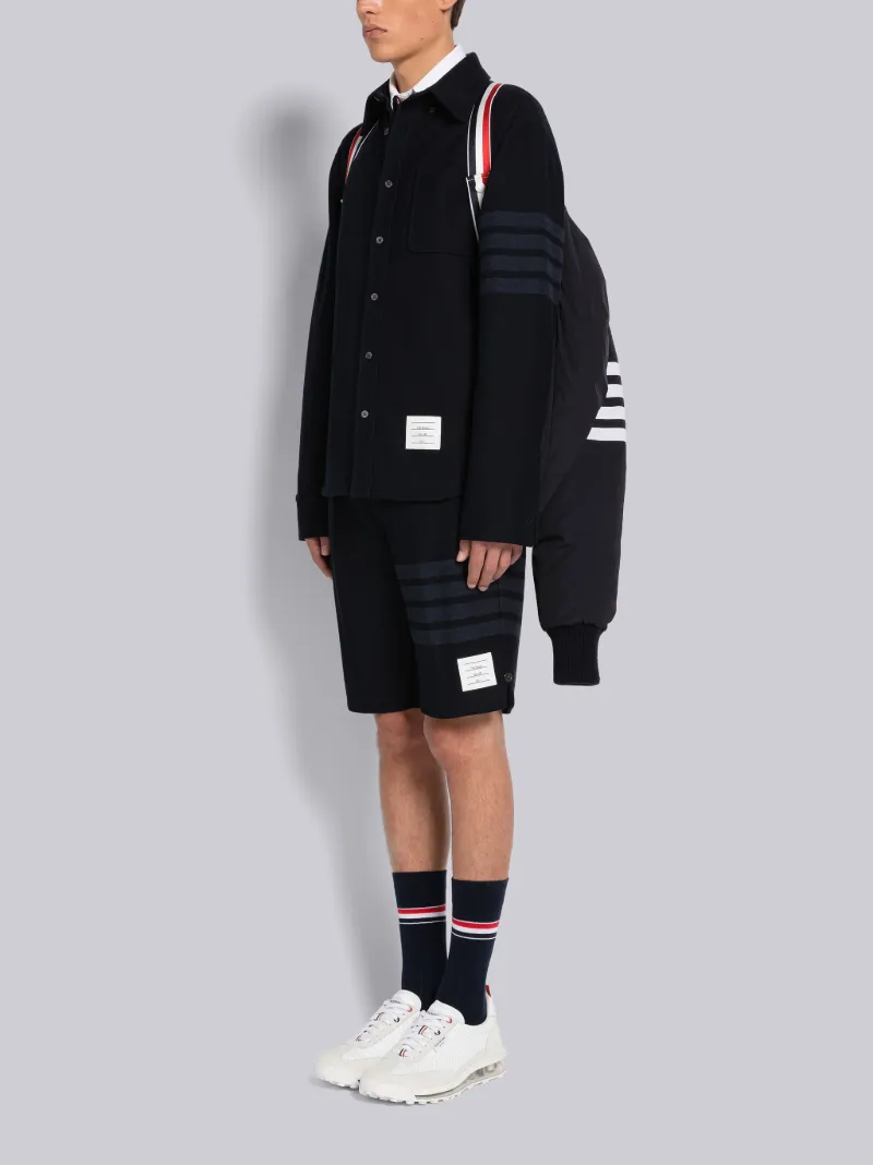 POLY TWILL 4-BAR OVERSIZED KNIT DOWN BLOUSON JACKET