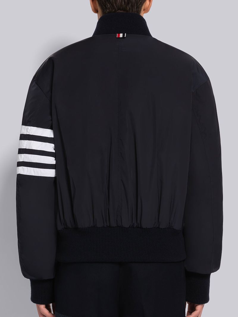 POLY TWILL 4-BAR OVERSIZED KNIT DOWN BLOUSON JACKET