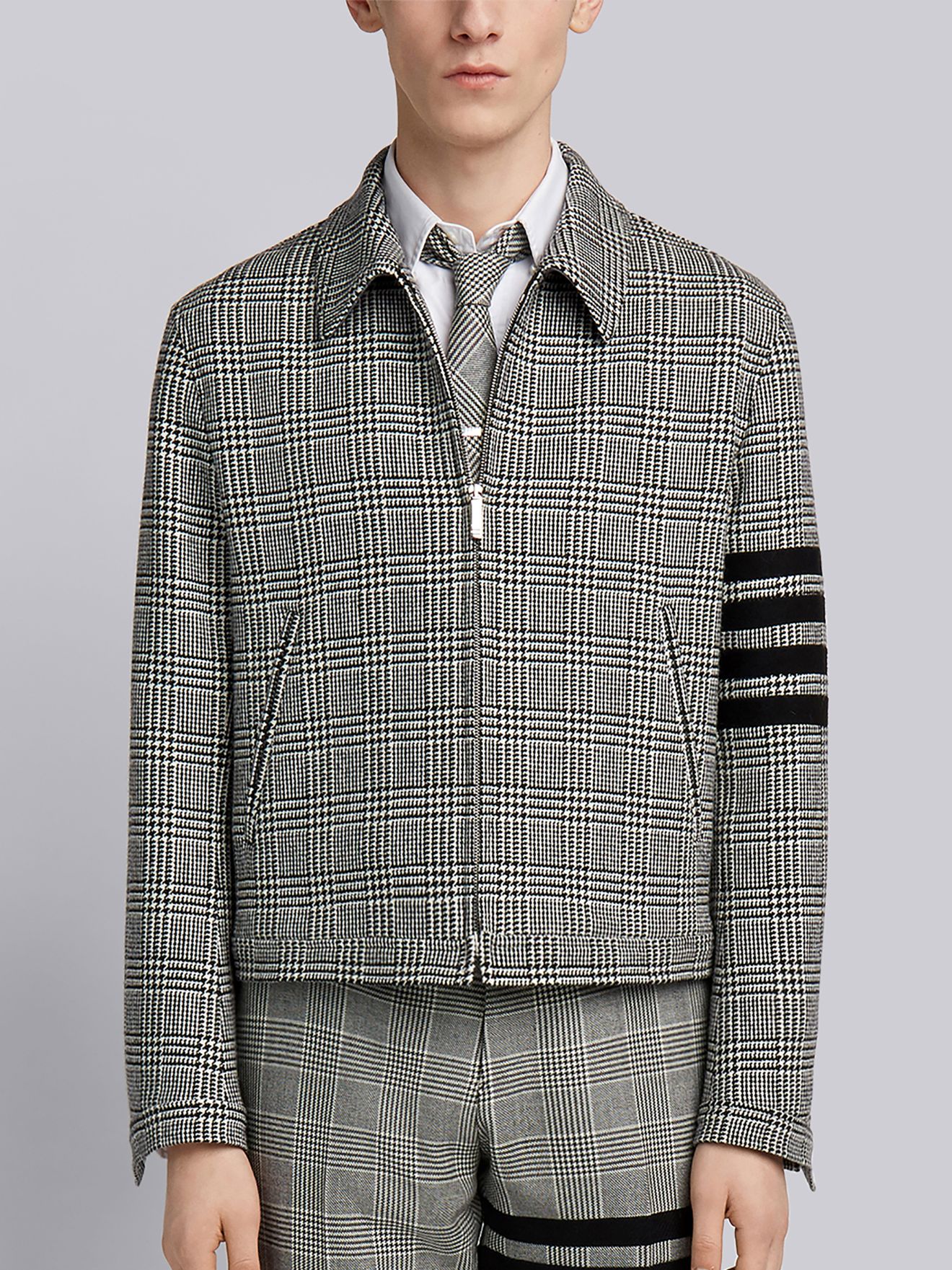 Prince of Wales Check Woven Golf Jacket | Thom Browne