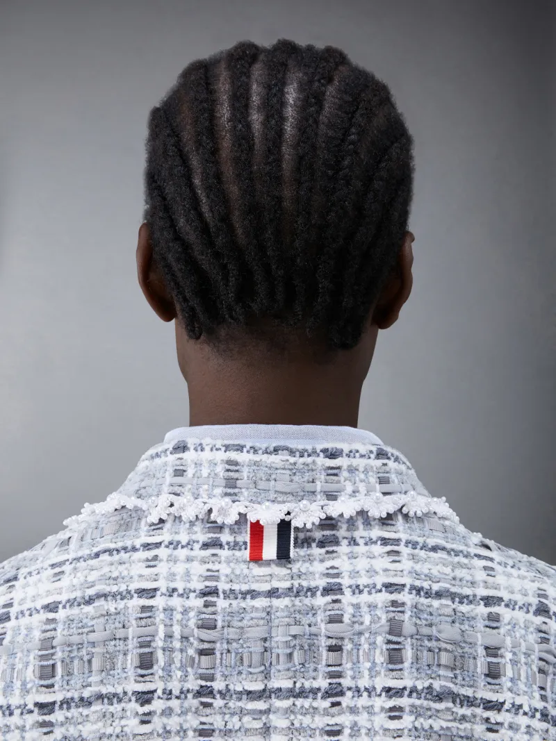 Prince of Wales Chenille Tweed Wave Classic Sport Coat Thom Browne