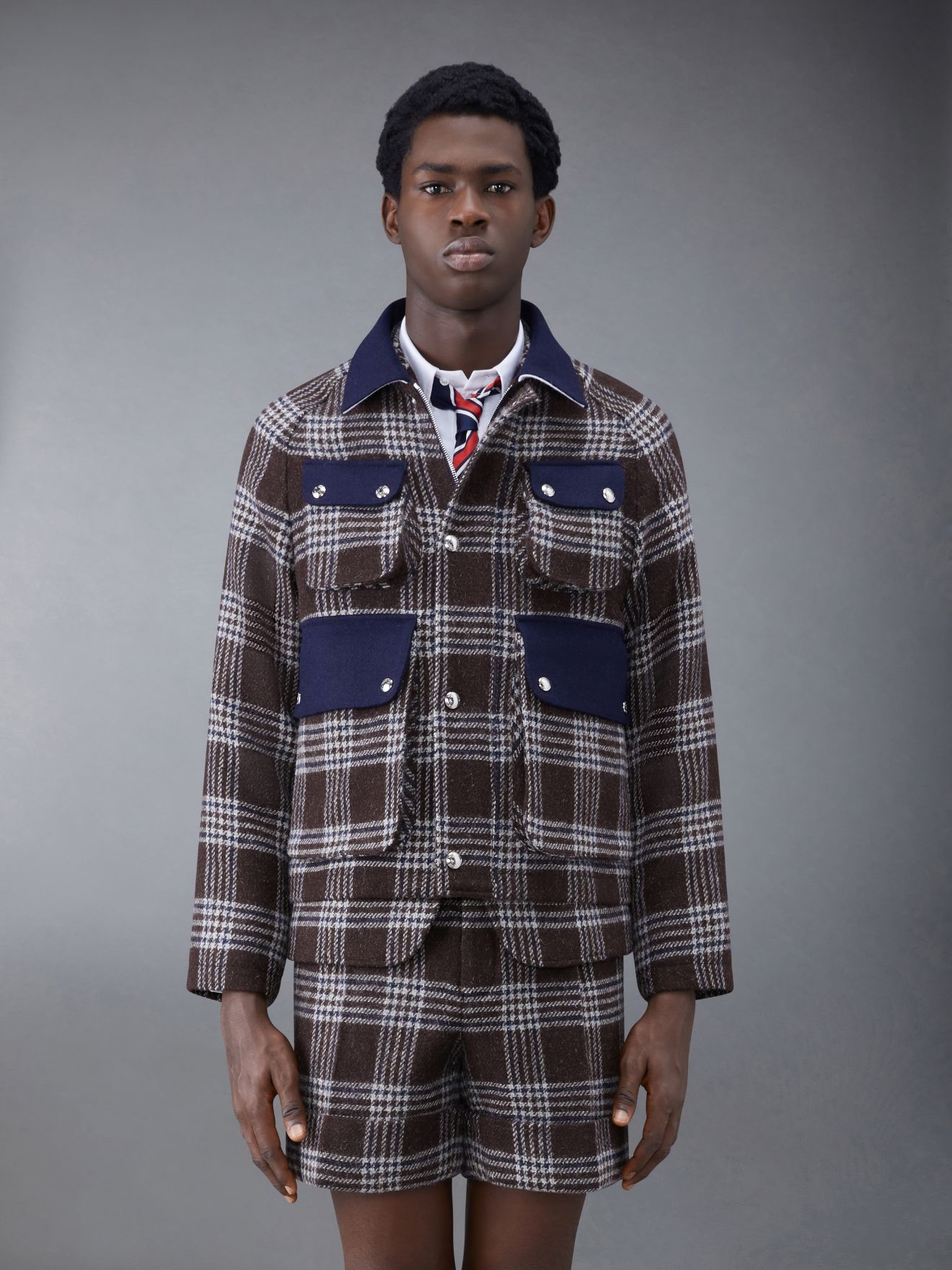 Prince Of Wales Relaxed Field Jacket Thom Browne 0660