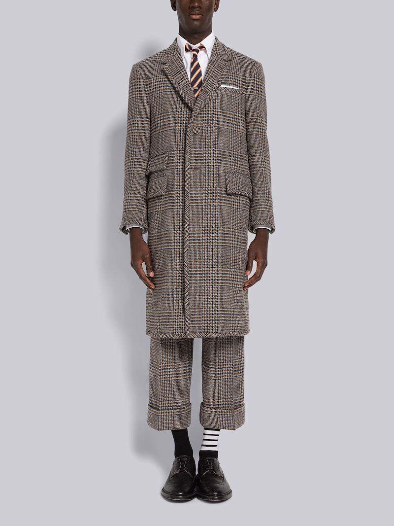 Prince Of Wales Single Vent Overcoat