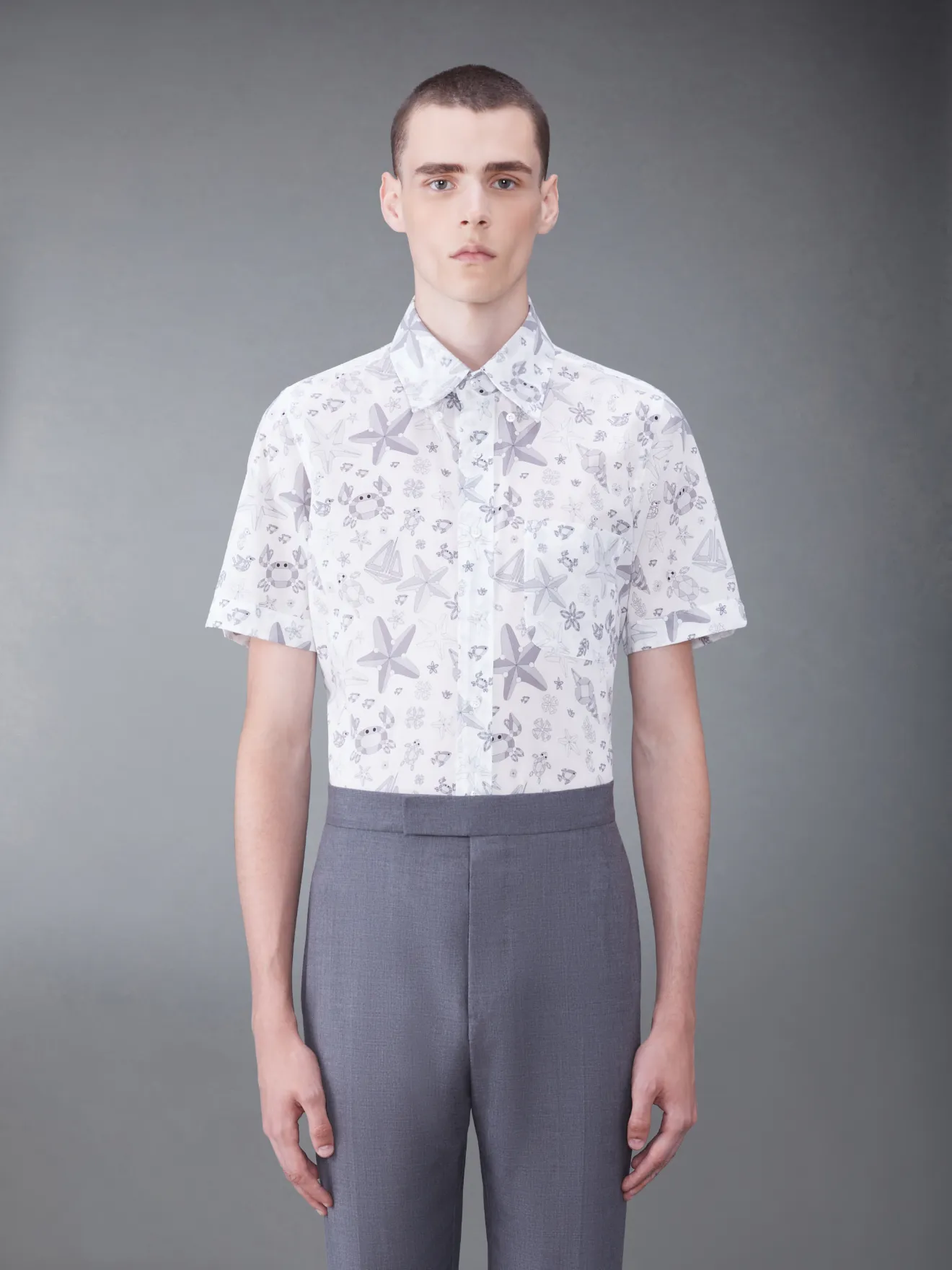 printed cotton shirt | Thom Browne