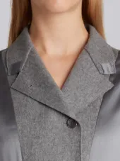 Reconstructed Overcoat Lining Dress In Grey Silk Charmeuse